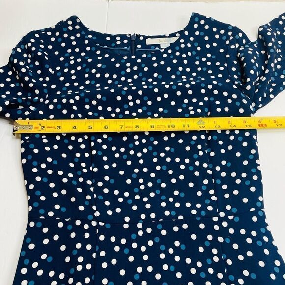 Boden Polka Dot 3/4 Flutter Sleeve Dress Navy Size 4 - Picture 6 of 13